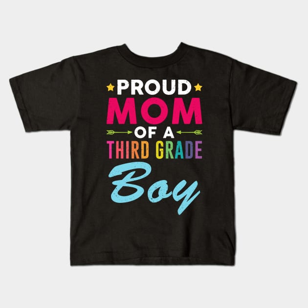 Proud Mom Of A Third grade Boy Back To School Kids T-Shirt by kateeleone97023